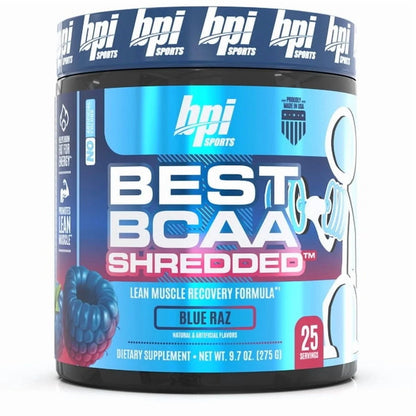 Best BCAA Shredded - Caffeine-Free Thermogenic Recovery Formula - BCAA Powder - Lean Muscle Building - Accelerated Recovery - Weight Loss - Hydration - Blue Raz - 25 Servings - 9.7 Oz.