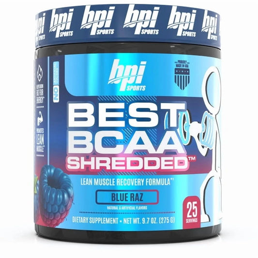 Best BCAA Shredded - Caffeine-Free Thermogenic Recovery Formula - BCAA Powder - Lean Muscle Building - Accelerated Recovery - Weight Loss - Hydration - Blue Raz - 25 Servings - 9.7 Oz.