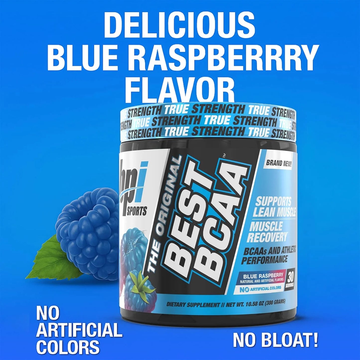 Best BCAA Powder, Blue Raspberry, 10.58 Oz, 30 Servings, Amino Acids for Muscle Recovery
